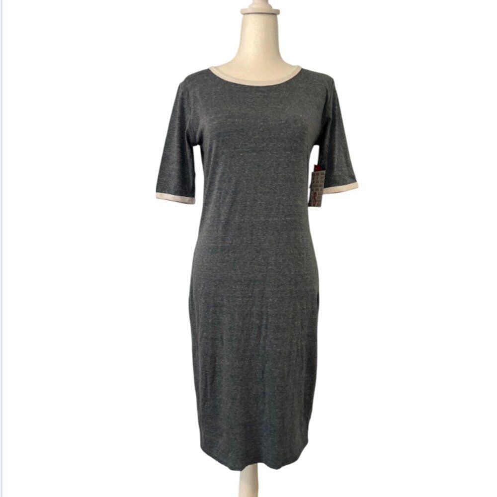 LuLaRoe "Julia" Gray Dress Small
